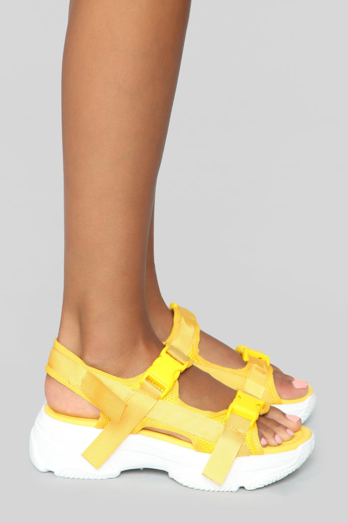 No Exceptions Flat Sandals - Yellow