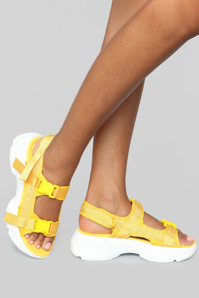 No Exceptions Flat Sandals - Yellow