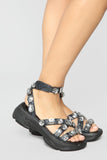 Obsession Flat Sandal - Black/Black