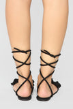 So Clever Flat Sandals - Black