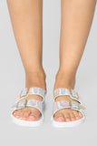 Why Me Flat Sandal - White