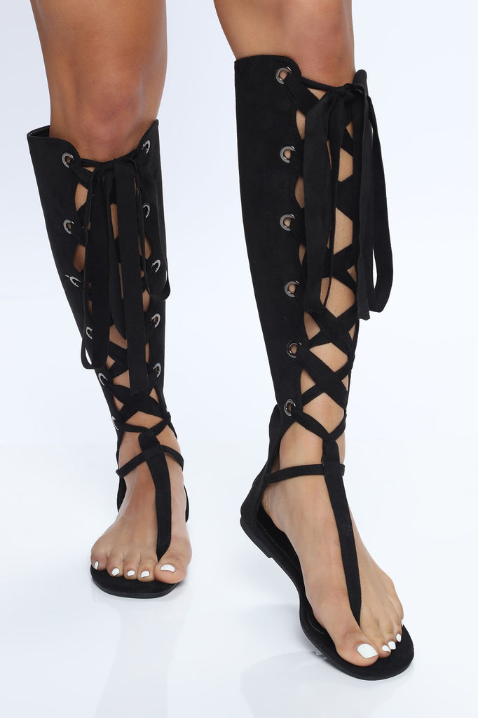 Safe With Me Gladiator Sandals - Black