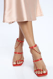 Satin Secrets Heels - Red