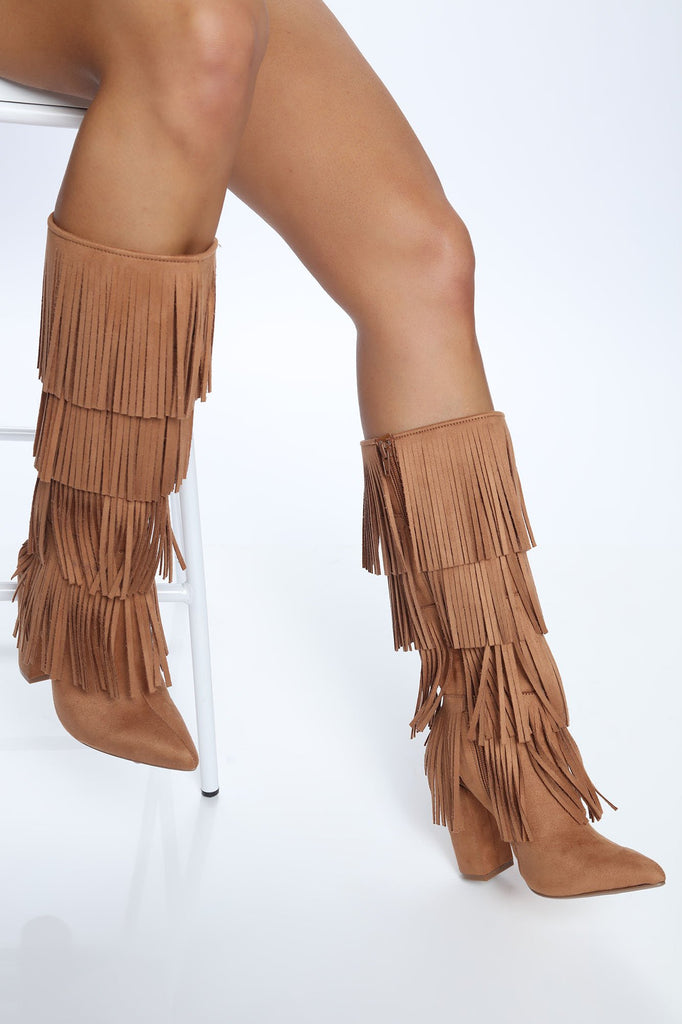 Shake Shake Heeled Boots - Taupe