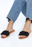 Letting Go Flat Sandals - Black