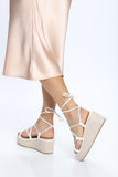 No Time To Waste Flat Sandal - White