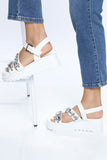 Not Interested In You Flat Sandals - White