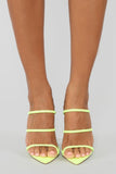 Back It Up Heeled Sandals - Neon Yellow