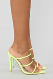 Back It Up Heeled Sandals - Neon Yellow