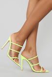 Back It Up Heeled Sandals - Neon Yellow
