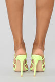 Back It Up Heeled Sandals - Neon Yellow