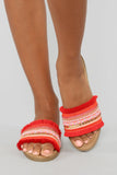 In The Moment Flat Sandals - Red