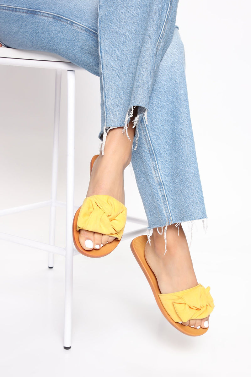 Letting Go Flat Sandals - Yellow