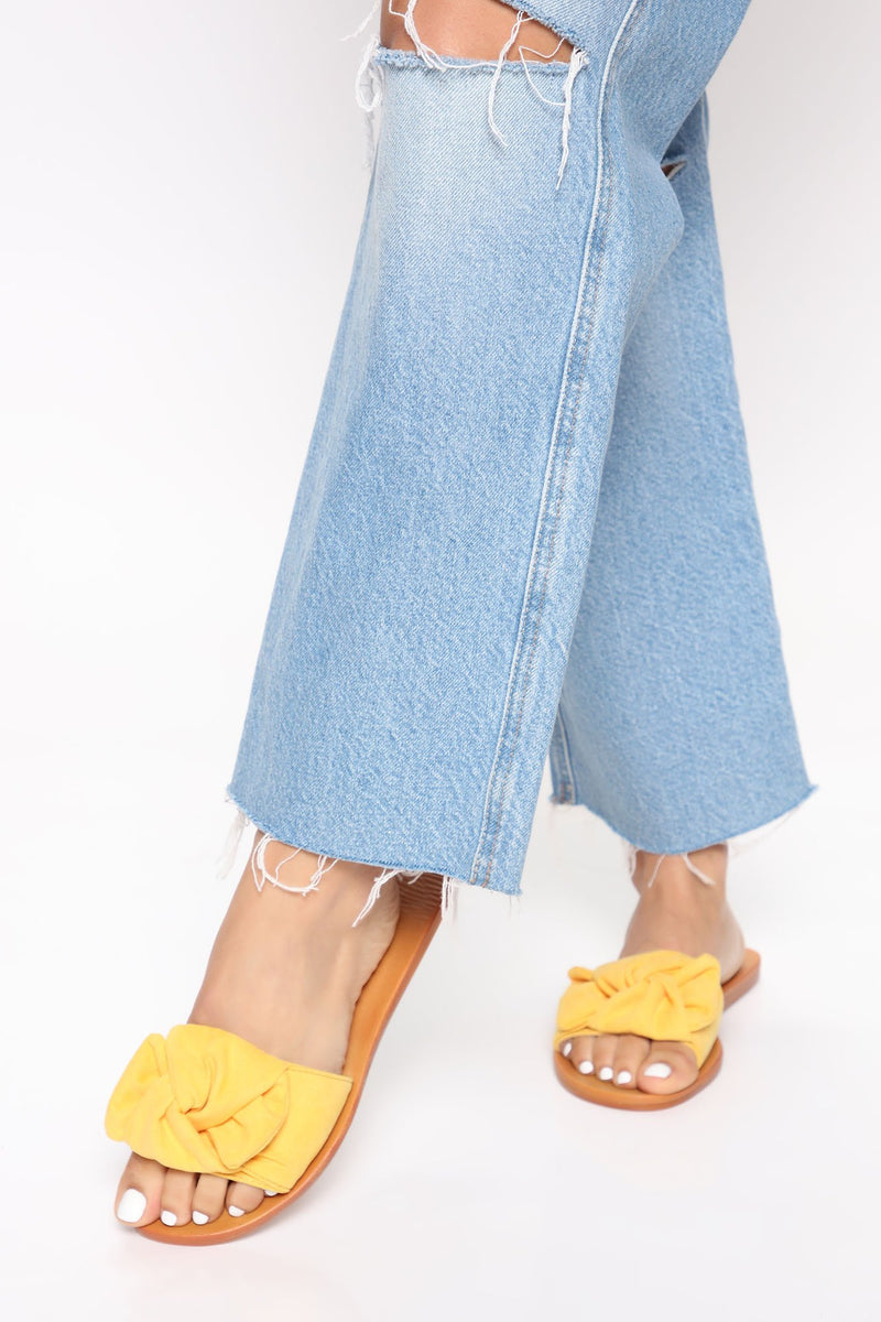Letting Go Flat Sandals - Yellow