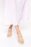 Moving On Square Toe Heeled Sandals - White