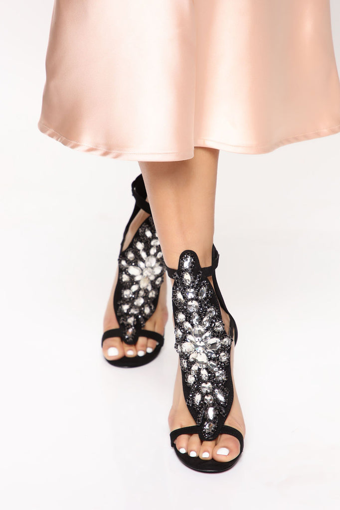 Here For The Attention Heeled Sandal - Black