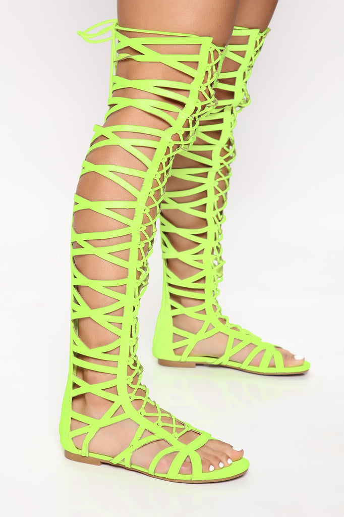 Didn't Notice Flat Sandals - Lime