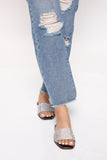 Initial Spark Rhinestone Flat Sandal - Black
