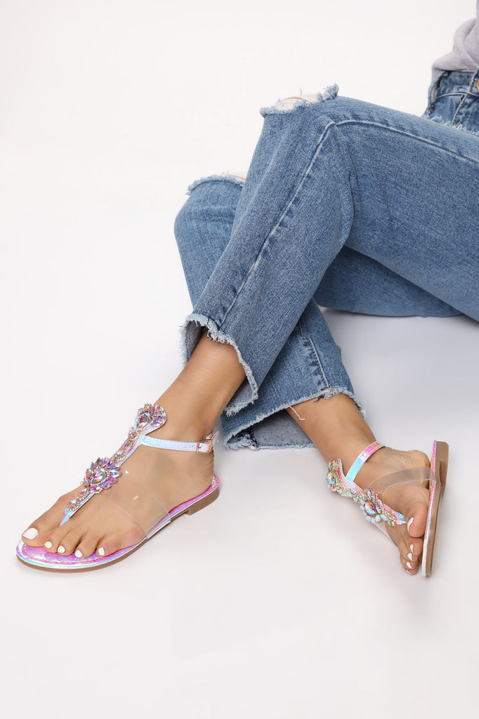 Struck On You Sandals - Multi Color