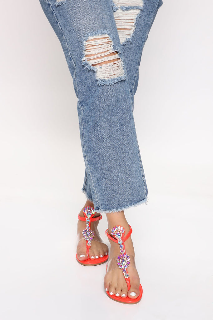 Struck On You Sandals - Red