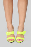 Passing Along Heeled Sandals - Neon Green