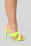 Passing Along Heeled Sandals - Neon Green