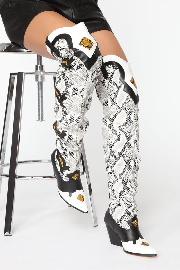 Rare Sighting Heeled Boots - White