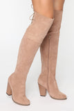 Cuffing Season Heeled Boots - Taupe