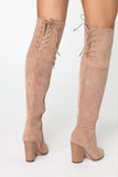 Cuffing Season Heeled Boots - Taupe