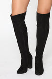 Cuffing Season Heeled Boots - Black
