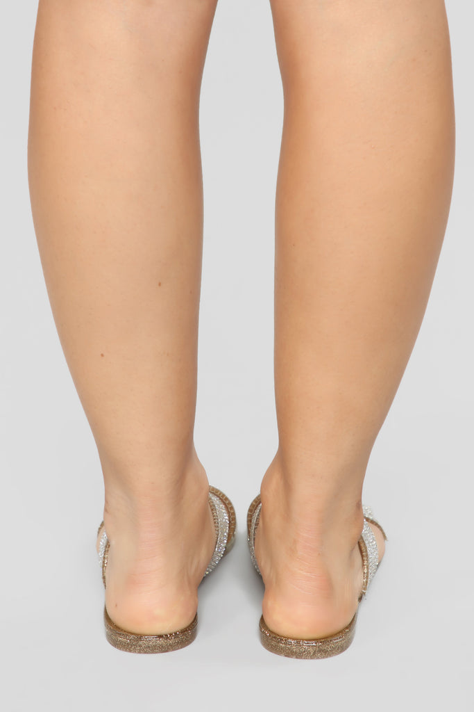 Bling It Out Flat Sandal - Gold