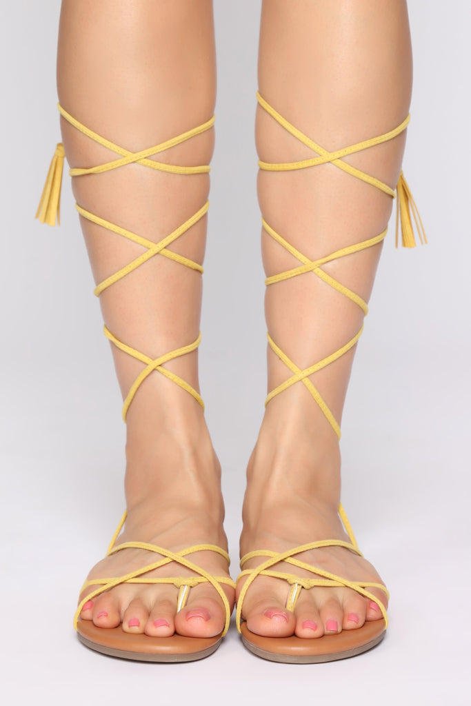 You're Alright Flat Sandals - Yellow