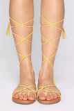 You're Alright Flat Sandals - Yellow