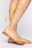 You're Alright Flat Sandals - Yellow