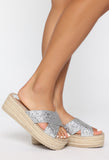 On The Boardwalk Flat Sandals - Silver