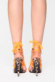Bring It Back Heeled Sandals - Orange/Leopard