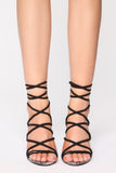 Bring It Back Heeled Sandals - Black/Snake