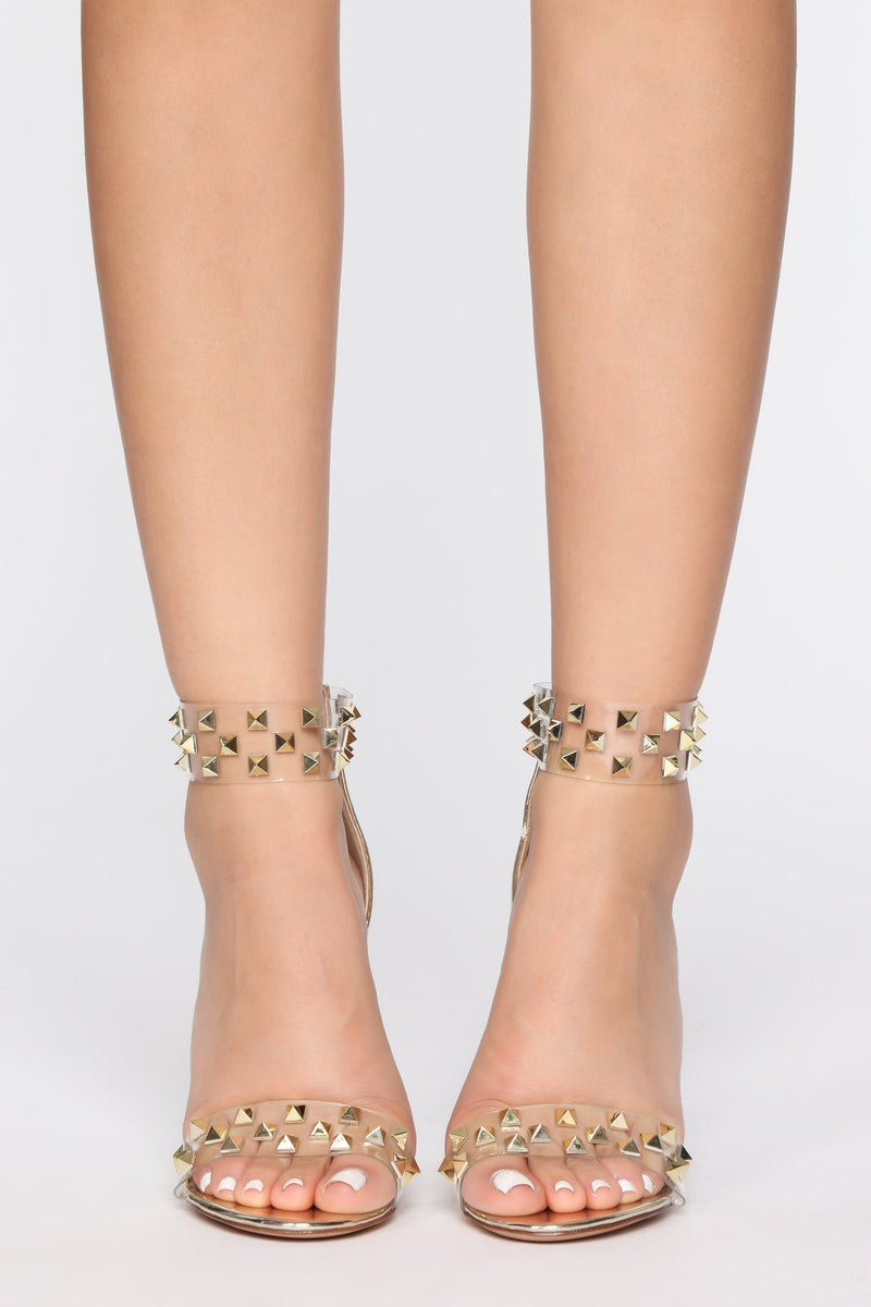 Stepping Away Heeled Sandals - Gold