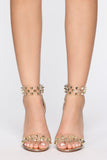 Stepping Away Heeled Sandals - Gold