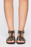 Endless Love Flat Sandals - Black