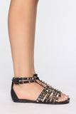 Endless Love Flat Sandals - Black