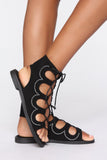 Saving You Flat Sandal - Black