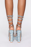 Round Of Applause Heeled Sandals - Denim