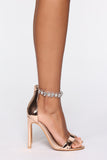 Queen Of Glam Heeled Sandals - Rose Gold
