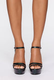 High Profile Heeled Sandals - Green Snake