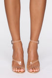 A Lucite To See Heeled Sandals - Rose Gold
