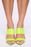 Call Me Maybe Heeled Sandals - Neon Yellow