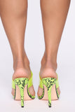 Call Me Maybe Heeled Sandals - Neon Yellow