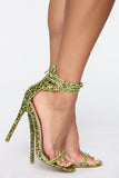 Wild About You Heeled Sandals - Neon Green
