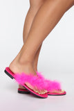 Silly Flat Sandals - Neon Pink